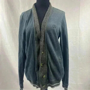 Chevignon Sweater Cardigan Blue &  Gray Winter Button Grey Warm Medium Jacket